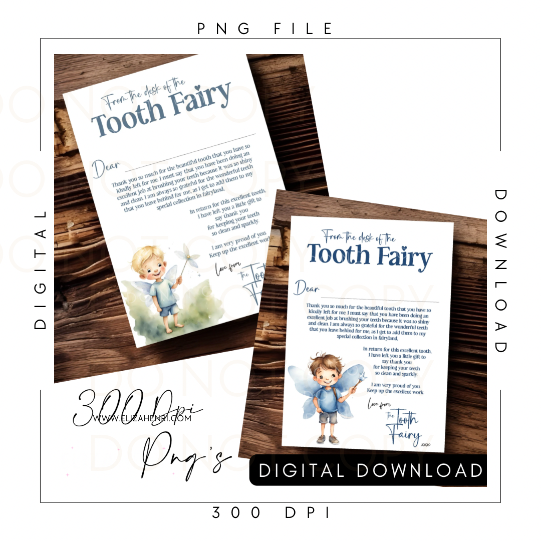 Letter from the Tooth Fairy Boys Duo Set Digital Download