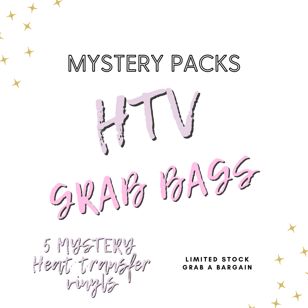 Mystery Heat Transfer Vinyl (HTV) Grab Bag- 5 transfers