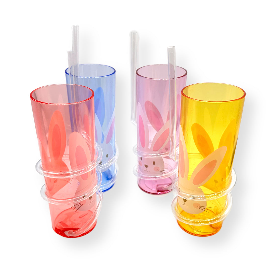 Pastel Bunny Spiral Straw Tumbler