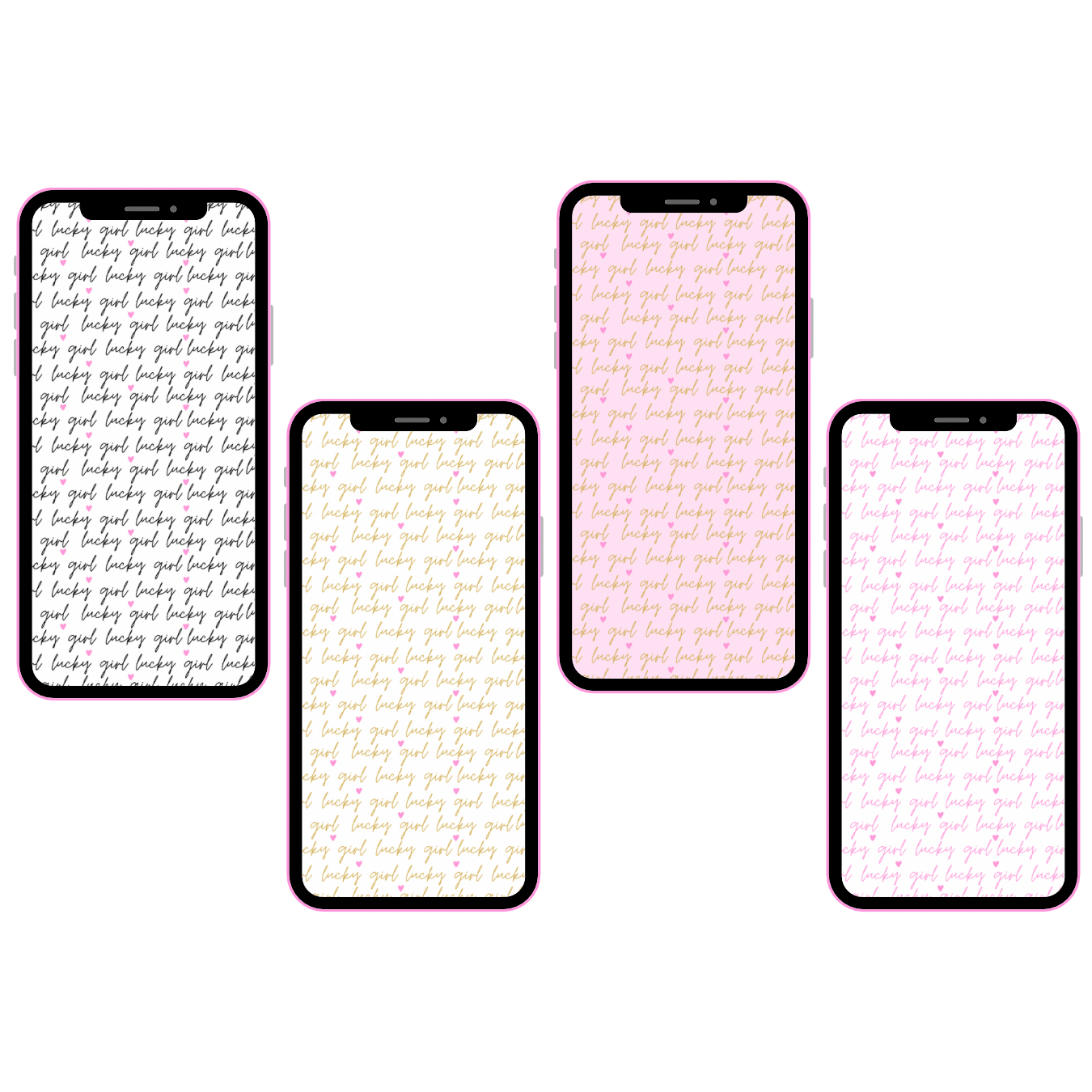 Lucky Girl Phone Wallpaper- Set of 4