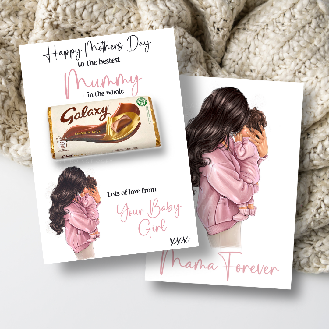 Baby Girl Mama Luxury Double Sided Personalised Mothers Day Canvas Board