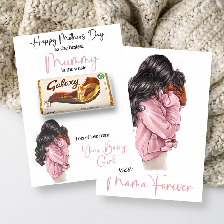 Baby Girl Mama Luxury Double Sided Personalised Mothers Day Canvas Board