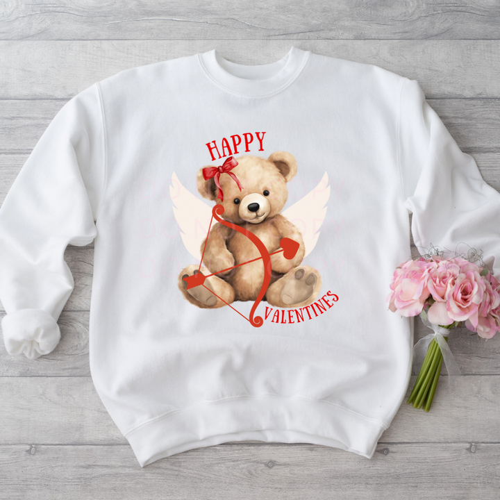 Happy Valentines Cupid Teddy DTF Full Colour Transfers