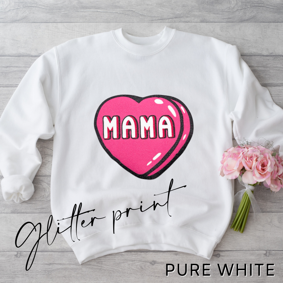 Mama Peel & Place Pure White Glitter Full Colour Iron on Transfers