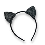 Light Up Cat Fur Faux Leather Ears Headband Slider Felties