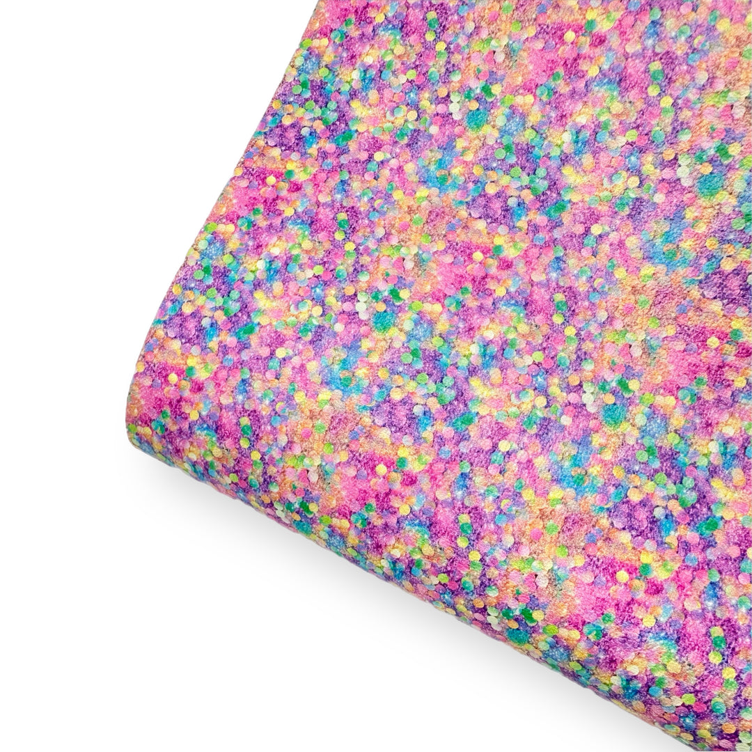 Party Time Faux Glitter Premium Faux Leather Fabric