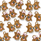 Benji & Bella Baby Brown Bear Faux Leather DIY Hair Bow Loops & Craft Cutout Sheets