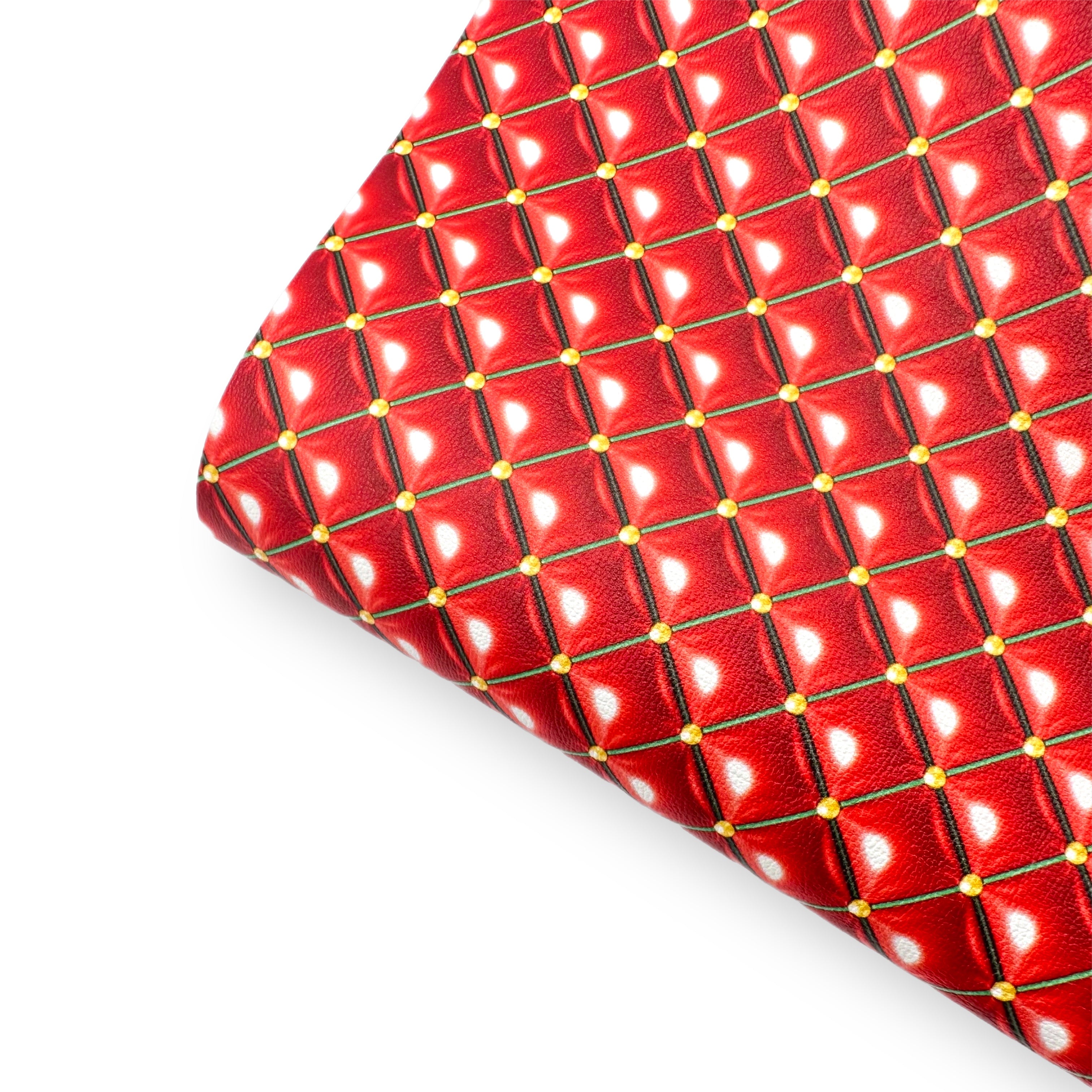 Puffy Xmas Quilted Premium Faux Leather Fabric Sheets