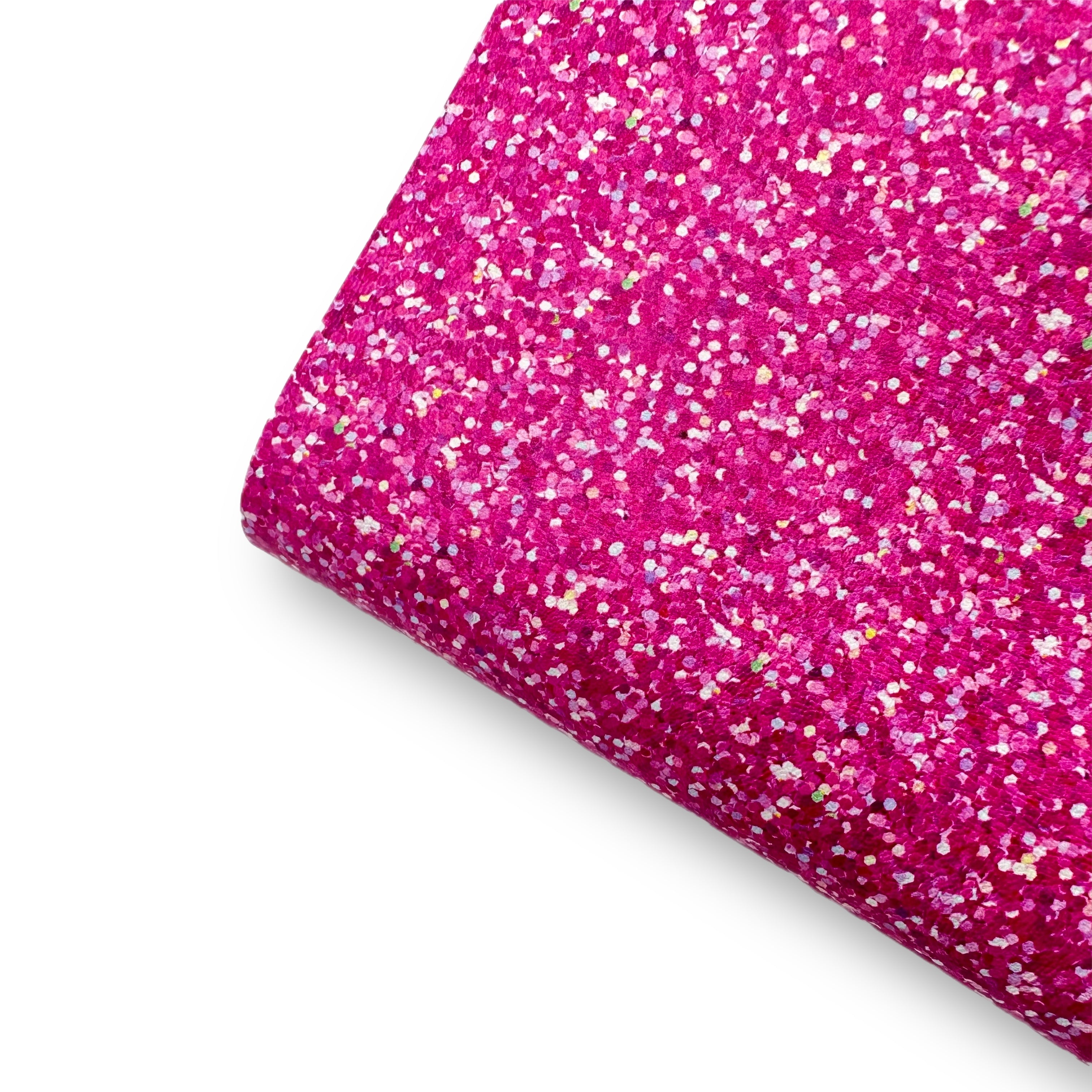 Pretty Pink Faux Glitter Effect Premium Faux Leather Fabric Sheets