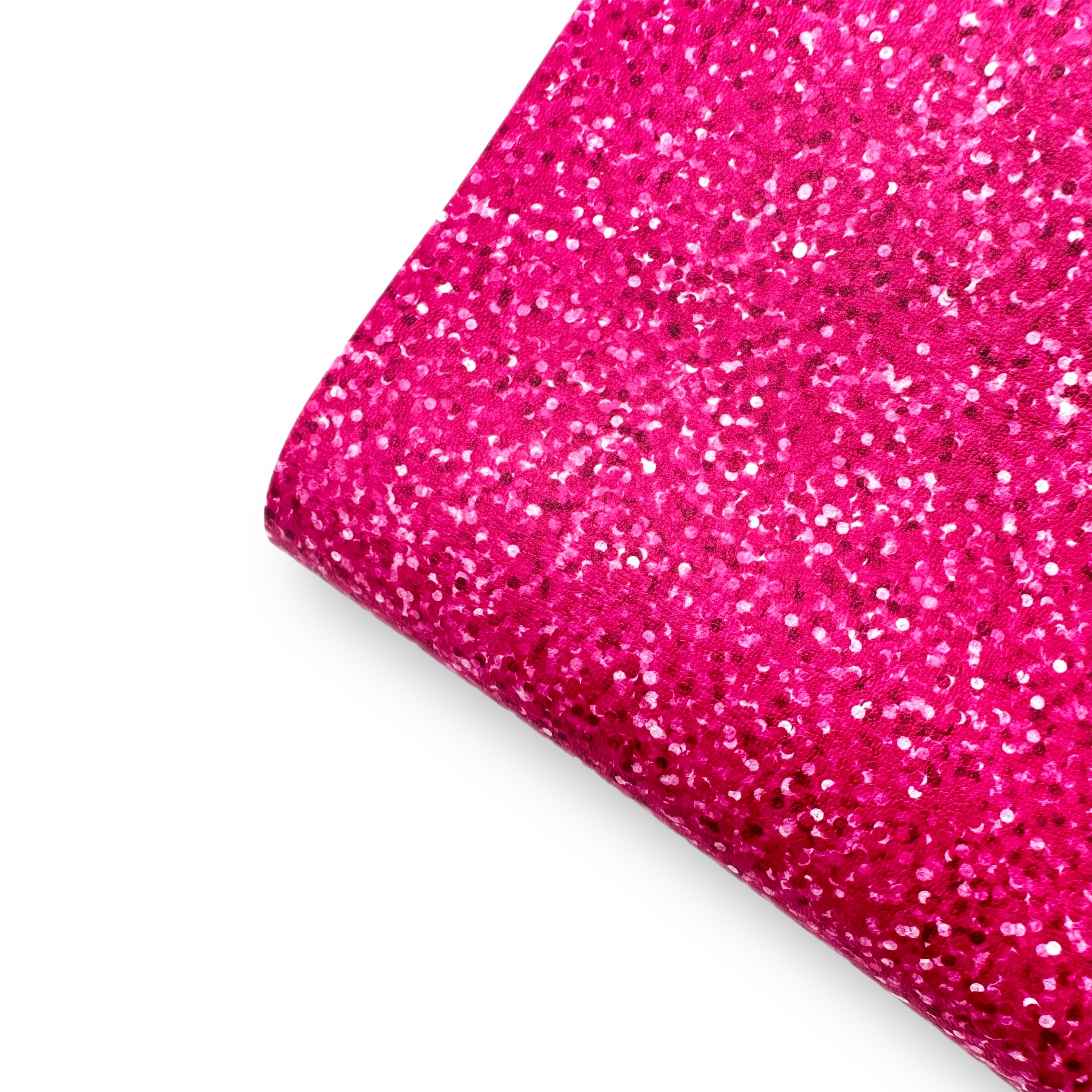 Hot Pink Faux Glitter Effect Premium Faux Leather Fabric Sheets