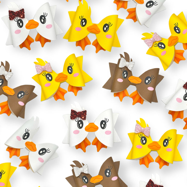 Daisy Duck Faux Leather DIY Hair Bow Loops & Craft Cutout Sheets