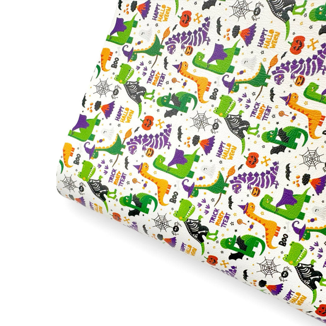 Dino’ween Premium Faux Leather Fabric