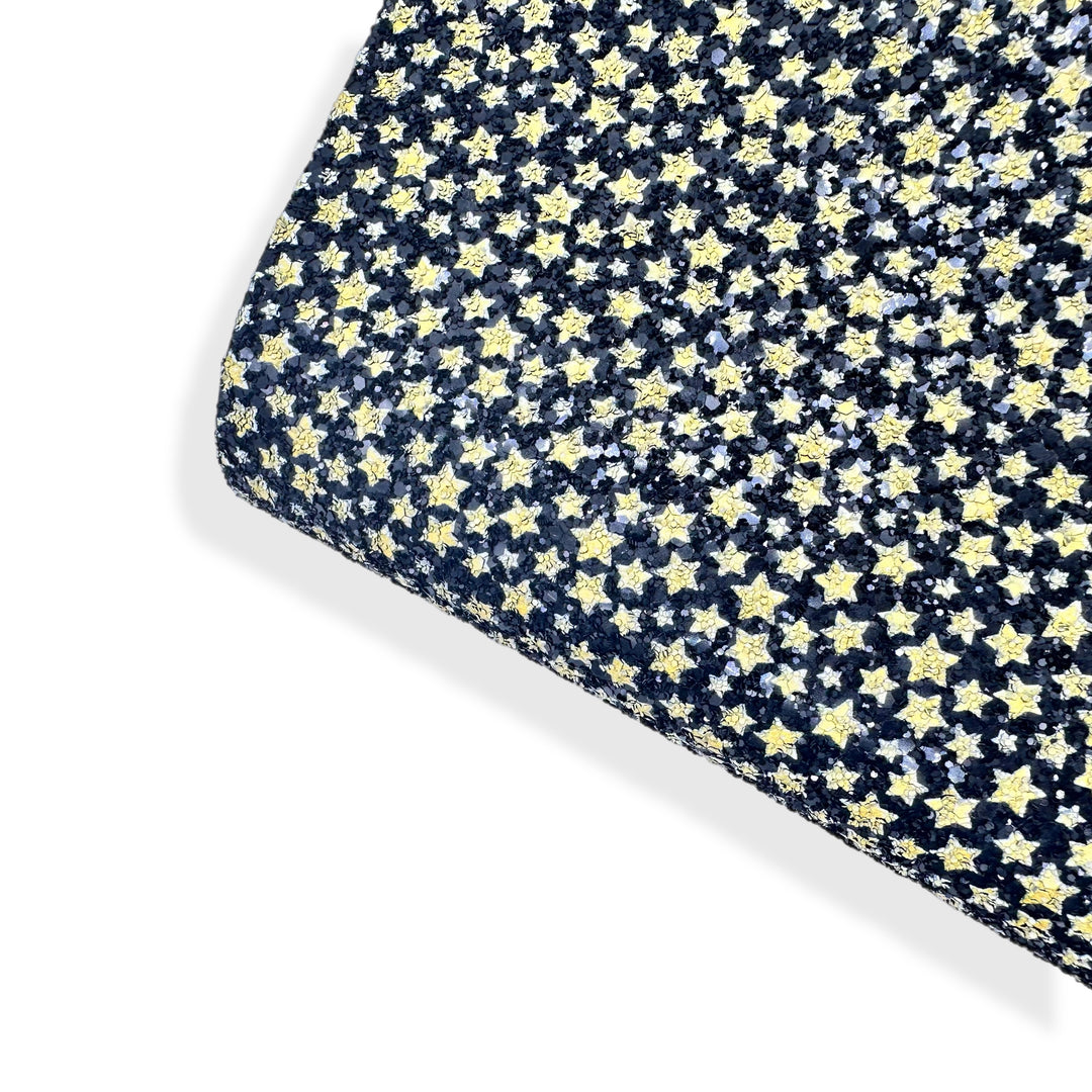 Limited Edition Gold Stars Chunky Glitter Fabric