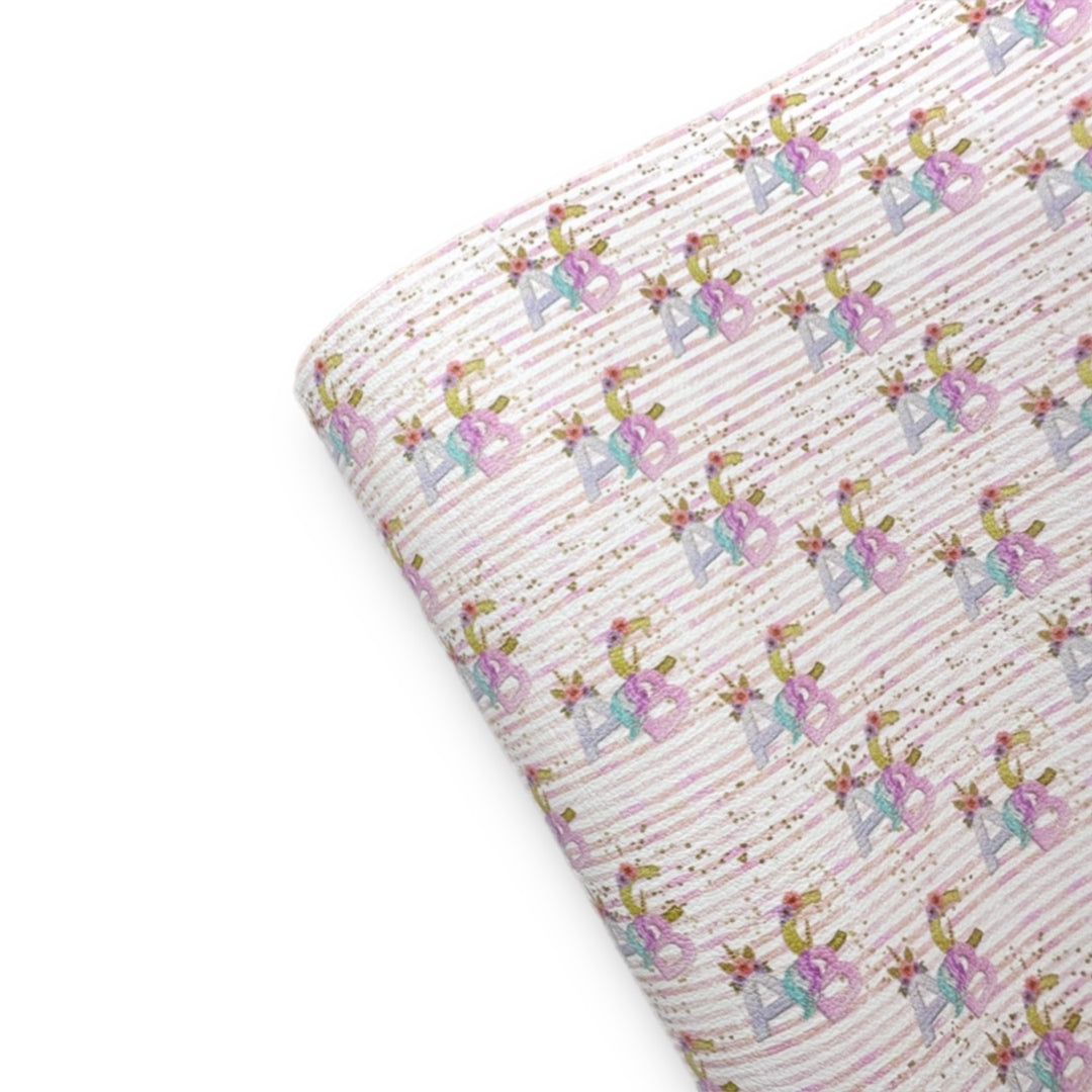 ABC Unicorns Premium Faux Leather Fabric Sheets