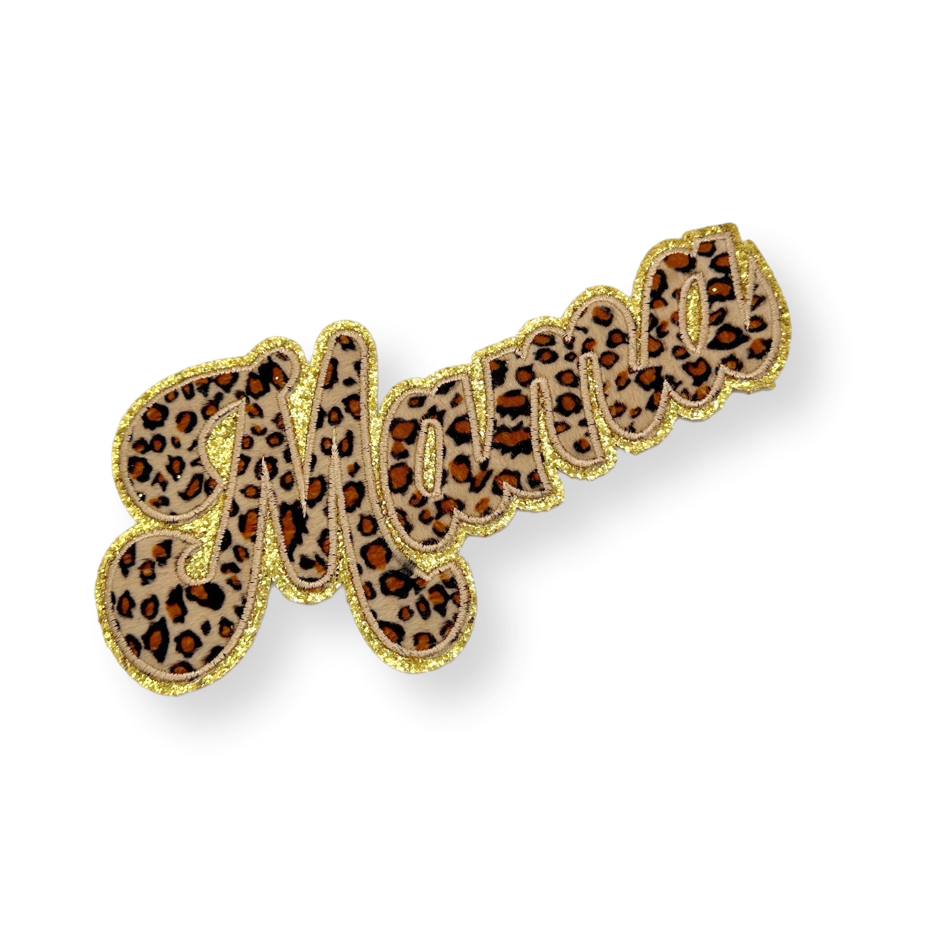 Mama Leopard Chenille Patches 10”