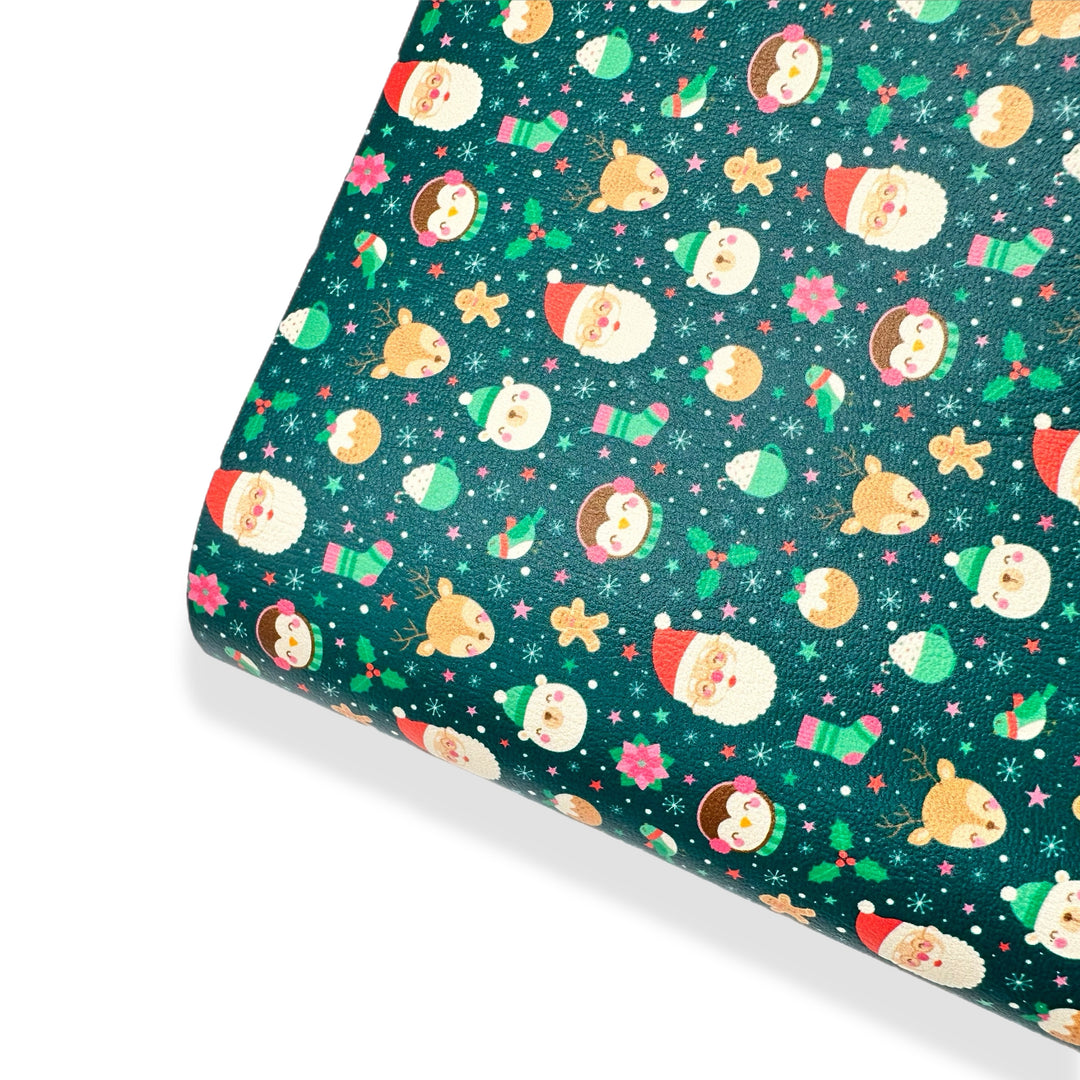 Xmas Pals Premium Faux Leather Fabric