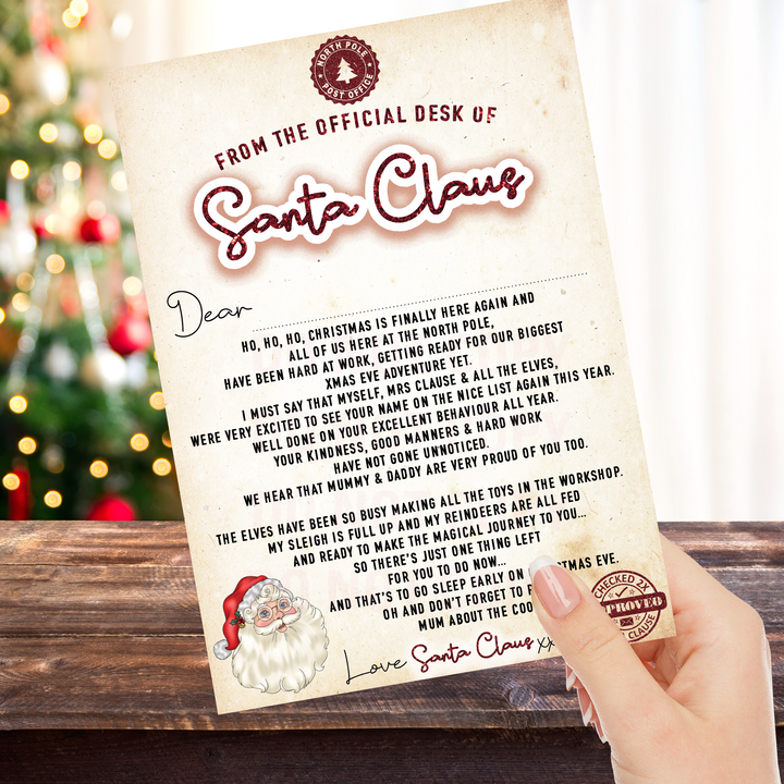 Xmas Eve Letter from Santa 2024- A4 Premium Card Version