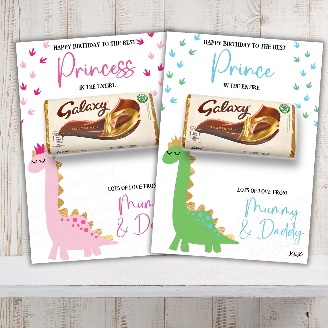 Birthday Dinosaurs Galaxy Chocolate Boards- Premium Card