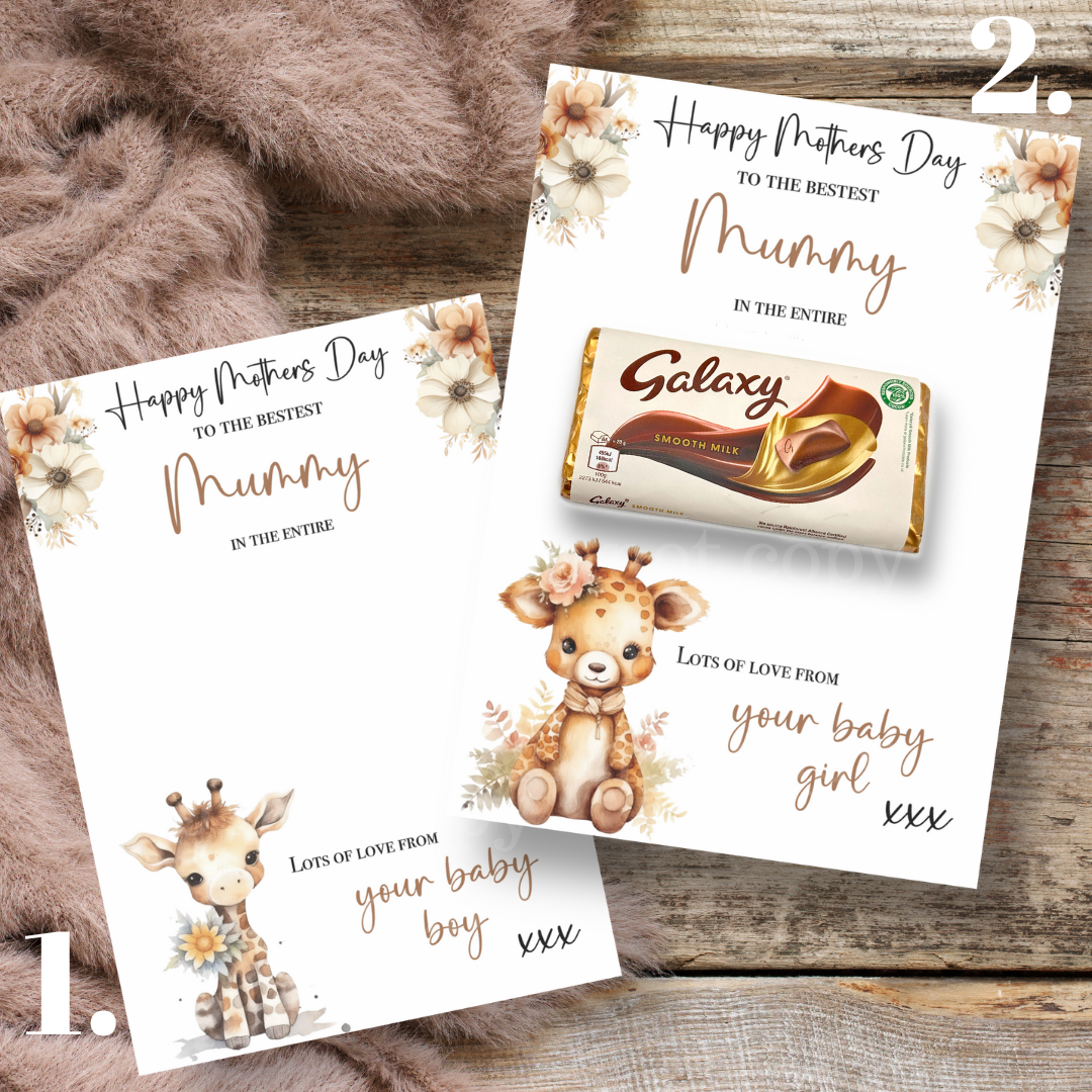 Neutral Giraffes’ Mothers Day Galaxy Boards- Premium Card