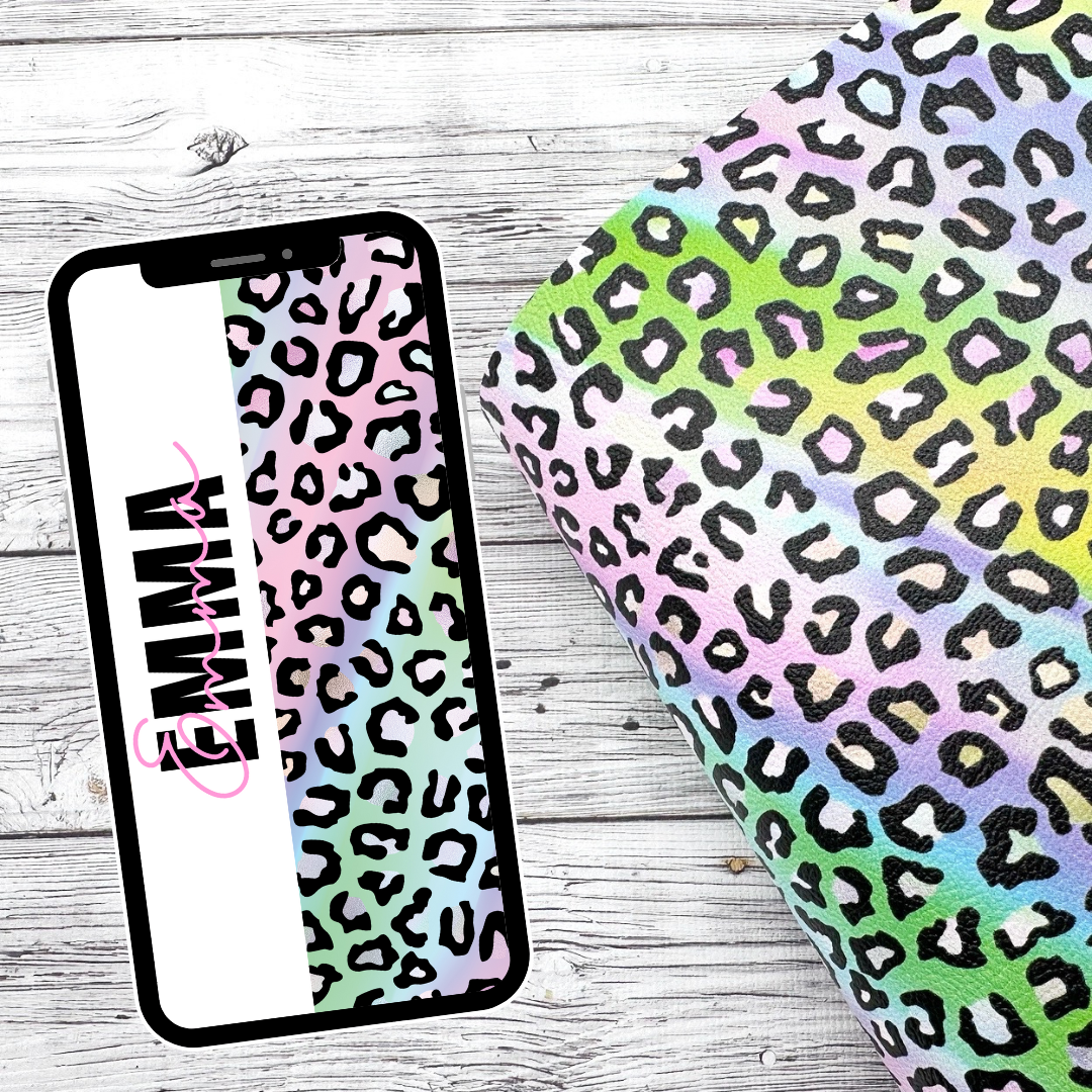 Perfect Pastel Leopard Personalised Phone Wallpaper- Set of 6