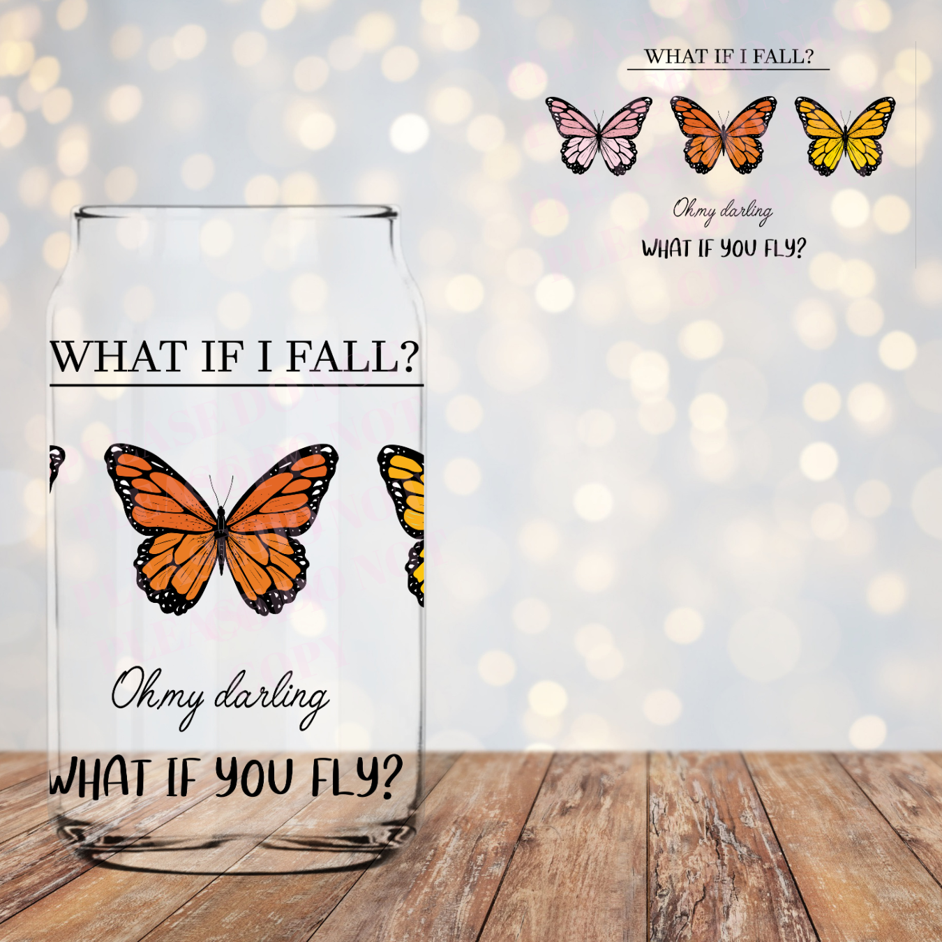 What if you Fly Libby Cup Glass Can UVDTF Wrap 16oz