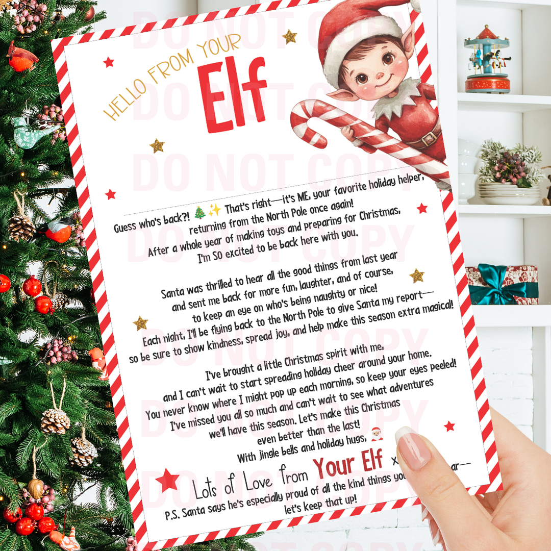 NEW CUTE RETURNING ELF OR ELVES ARRIVAL LETTERS 2024