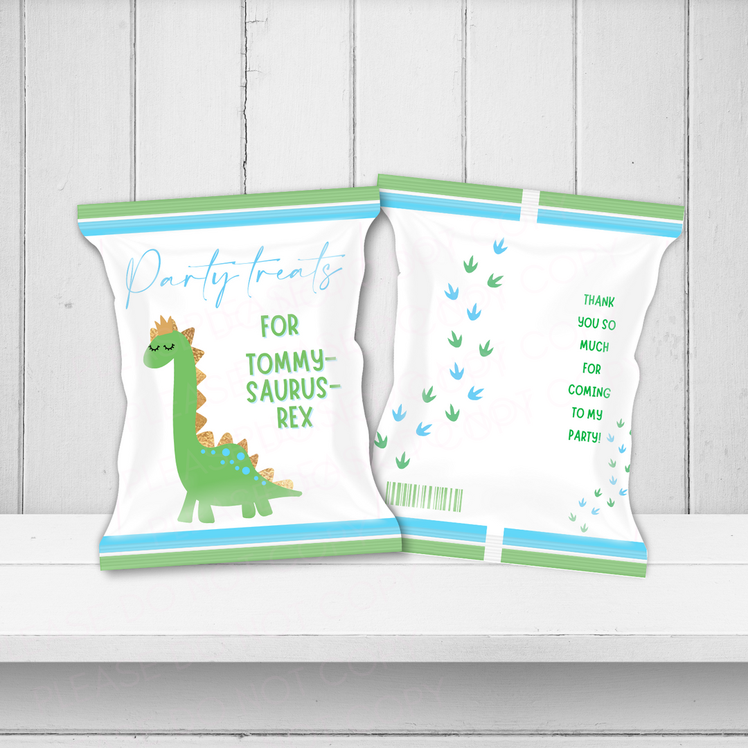 Green Dino Party Treats- DIY Treat Packs