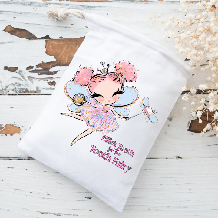 Personalised Tooth for the Tooth Fairy DTF Full Colour Gift Bag Transfer- 7cm