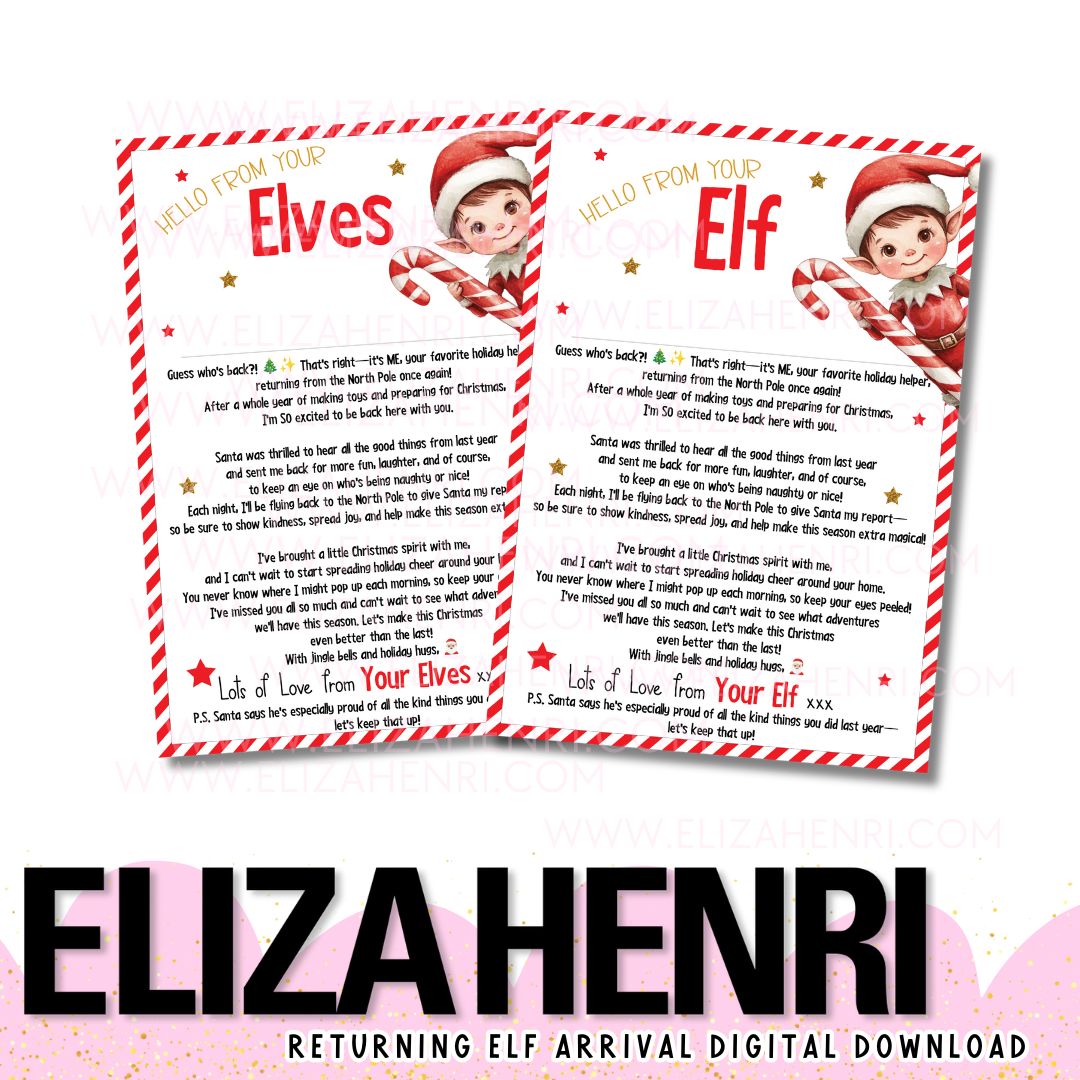 Exclusive Print your Own RETURNING Elf Arrival Digital Download