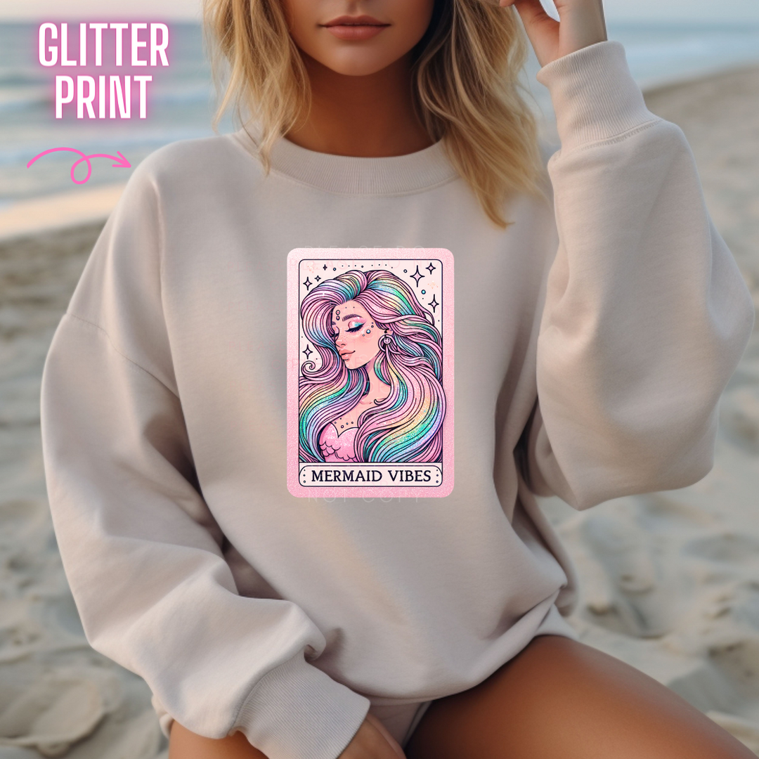 Mermaid Vibes Tarot Cards Full Colour Glitter Iron On Transfers