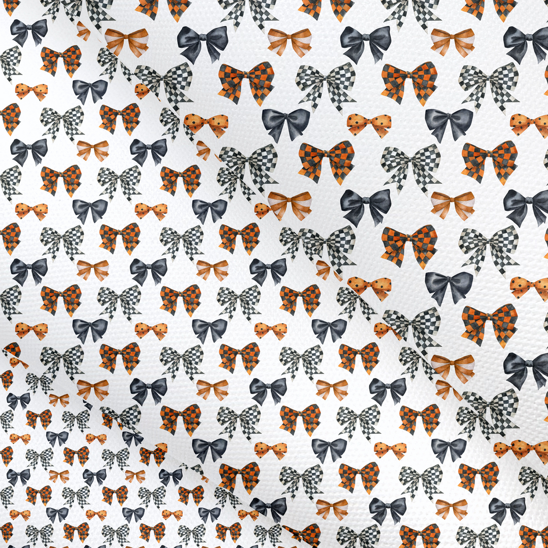 Halloween Bows Canvas Lux Premium Printed Fabric- 3 Sizes