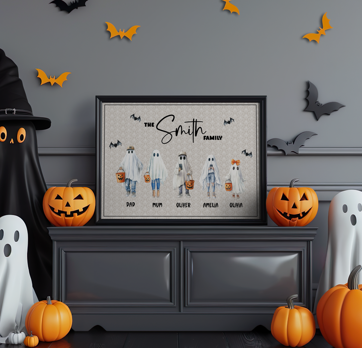 Spooky Ghost Family Premium Card or Canvas Prints