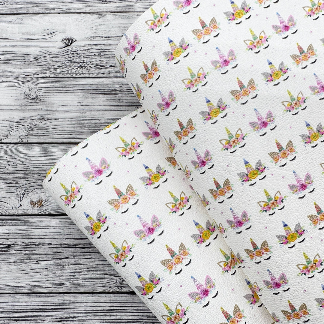 Unicorn Friends Premium Faux Leather Fabric Sheets