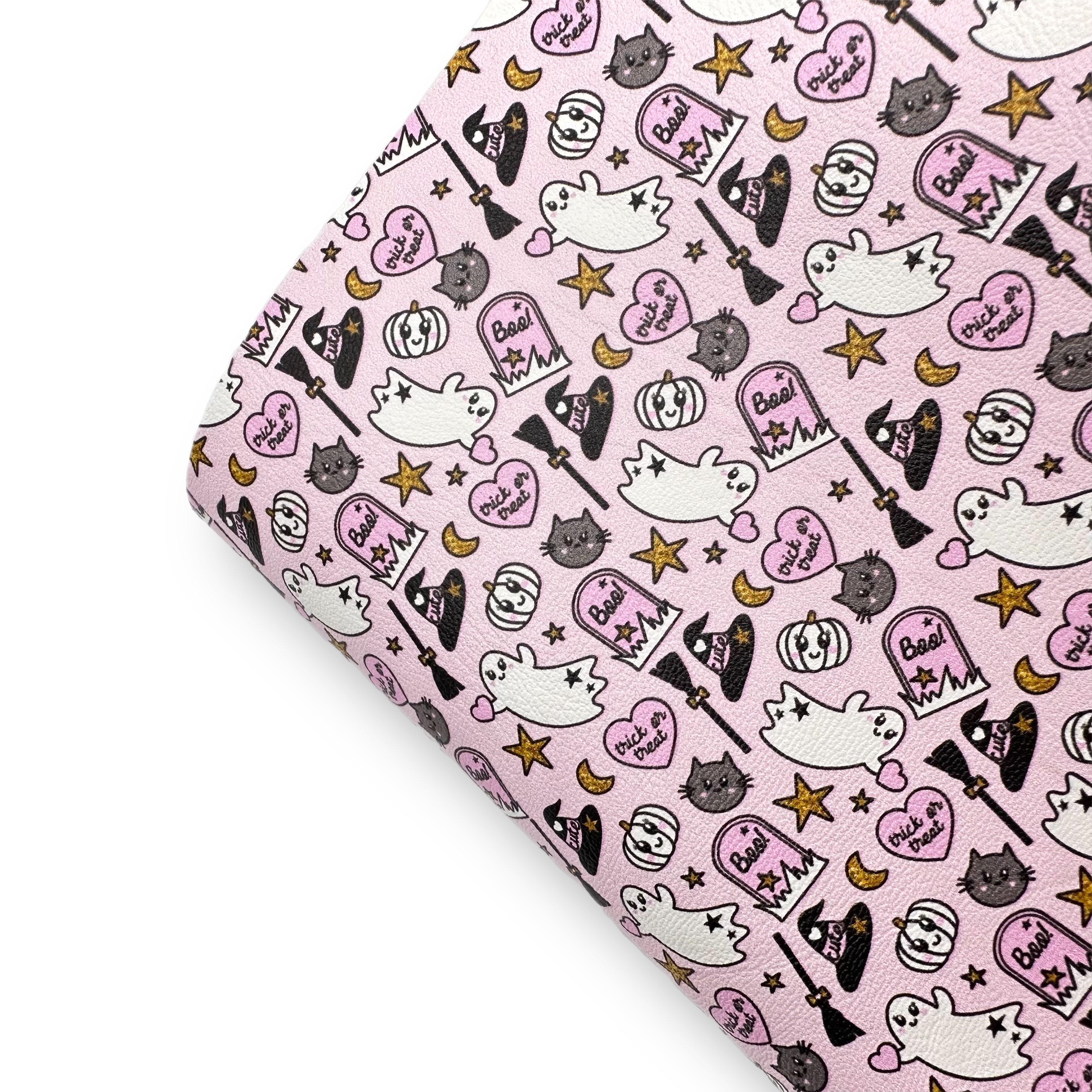 Halloween Kawaii Cuties Premium Faux Leather Fabric Sheets