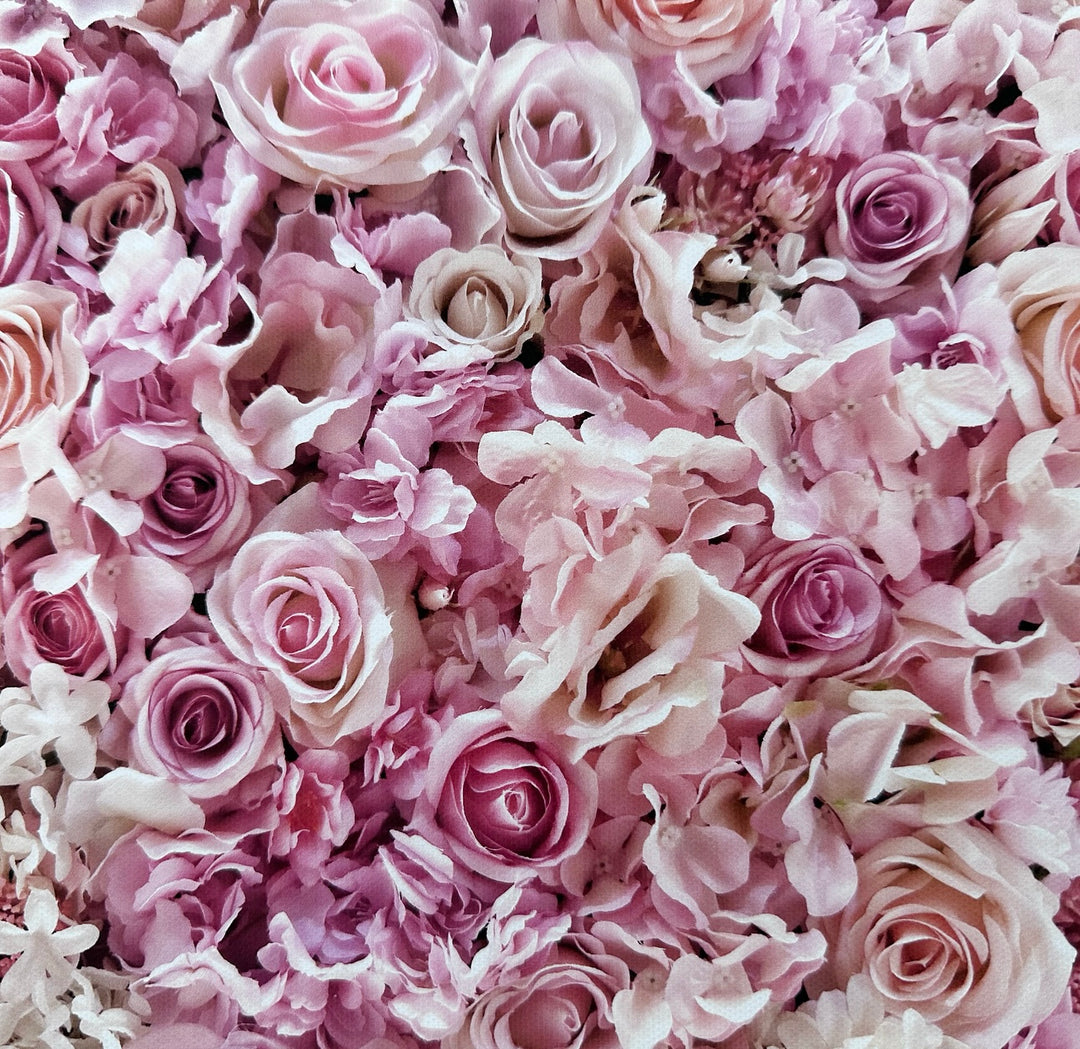 Dusky Pink Roses Flower Wall Effect Canvas Photography Background