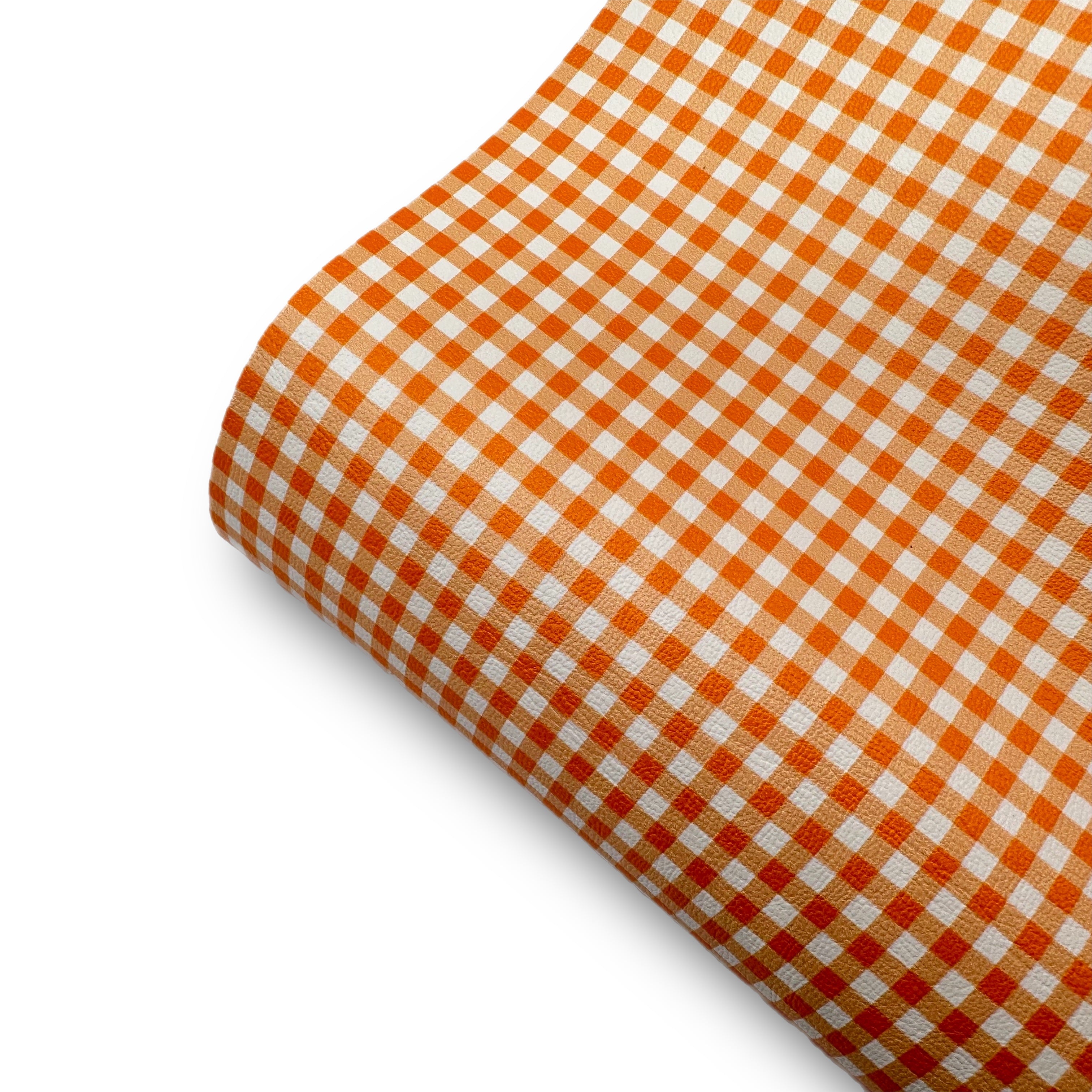 Pumpkin Plaid Premium Faux Leather Fabric Sheets