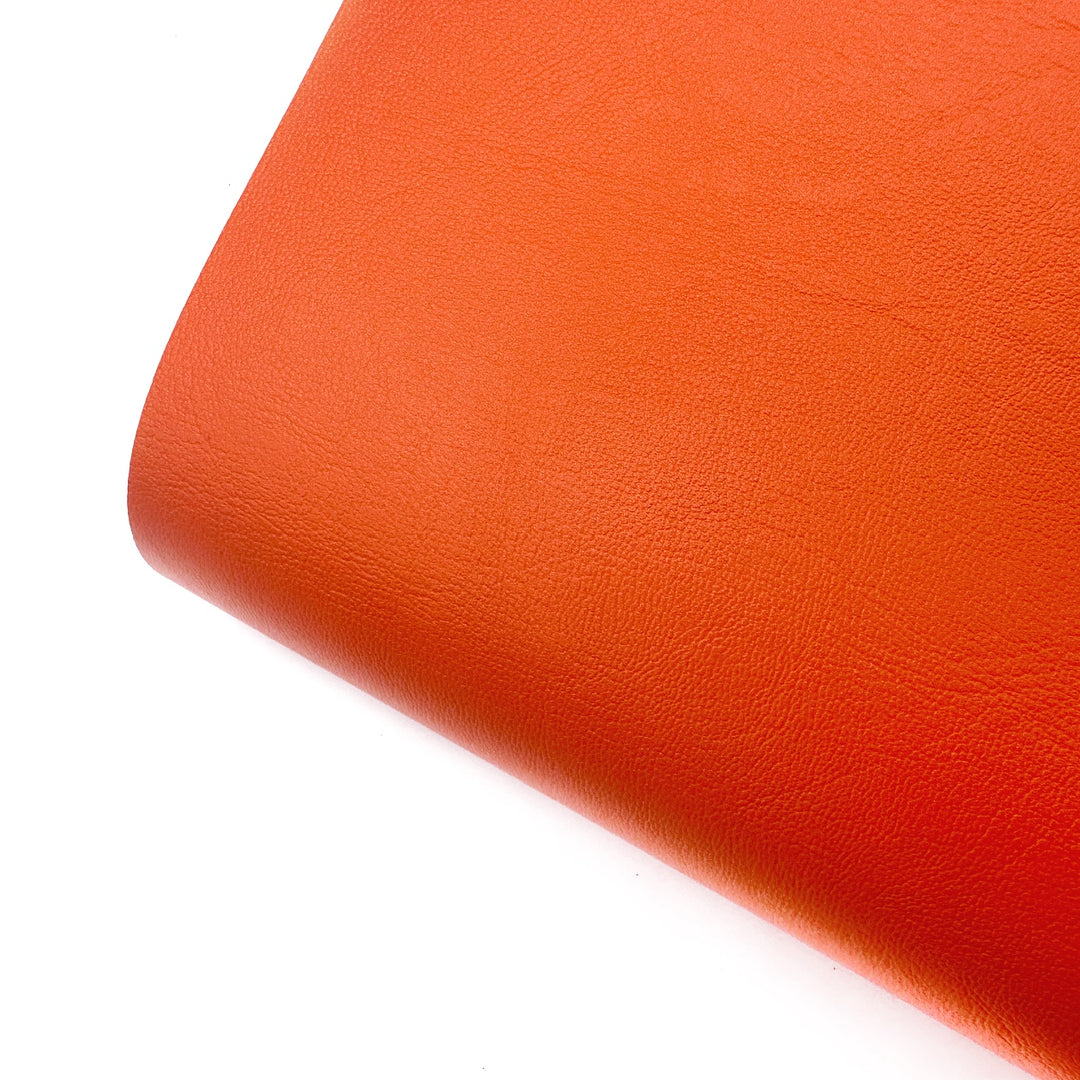 Tangerine Orange Core Colour Premium Faux Leather Fabric Sheets