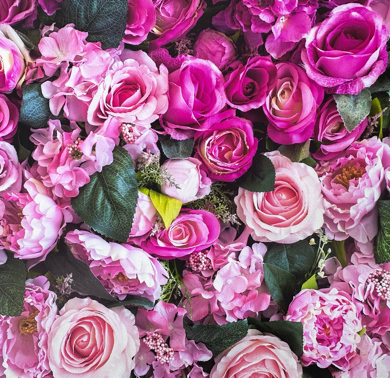 All the Pink Roses Flower Wall Effect Canvas Photography Background