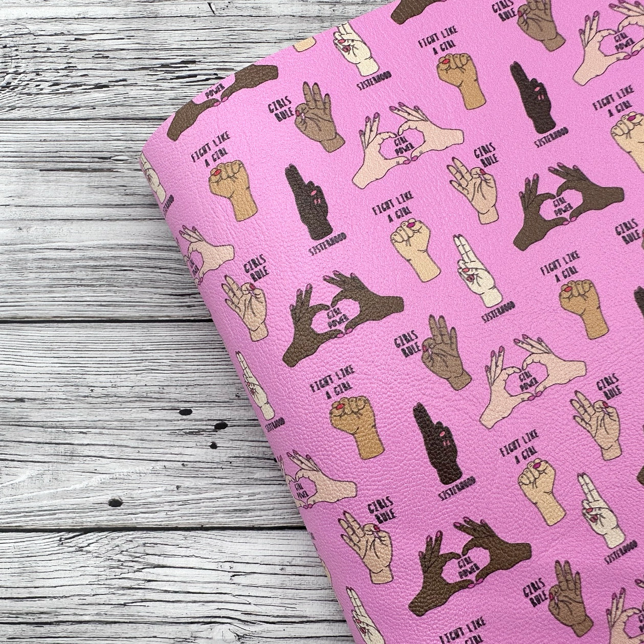 Fight like a Girl Premium Faux Leather Fabric Sheets