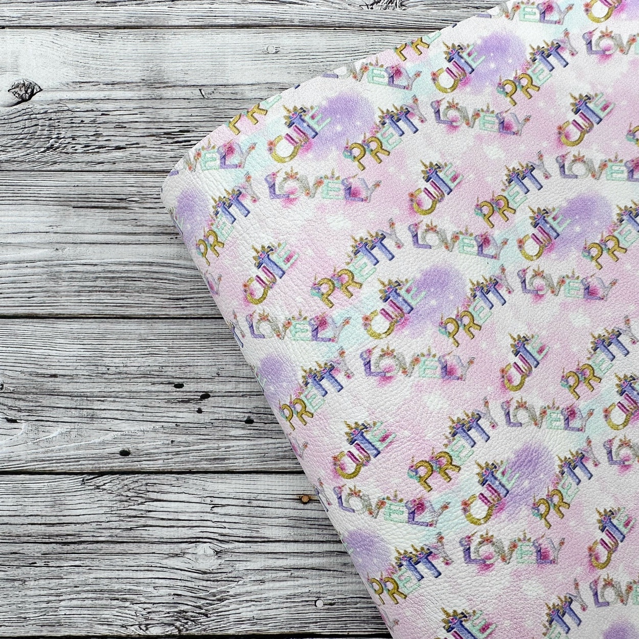 Pretty, Cute, Lovely Unicorns Premium Faux Leather Fabric Sheets