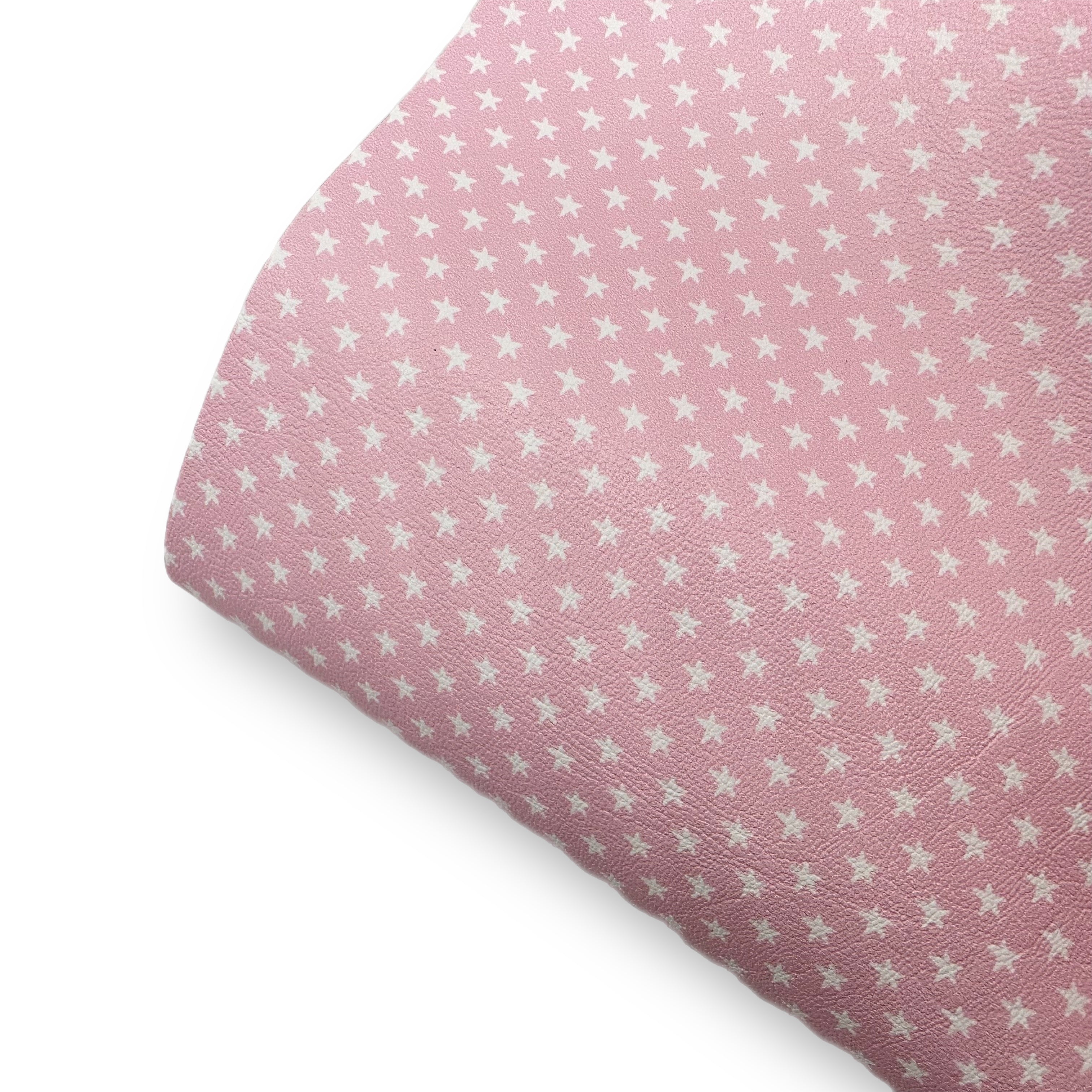 Soft Pink Stars Premium Faux Leather Fabric Sheets