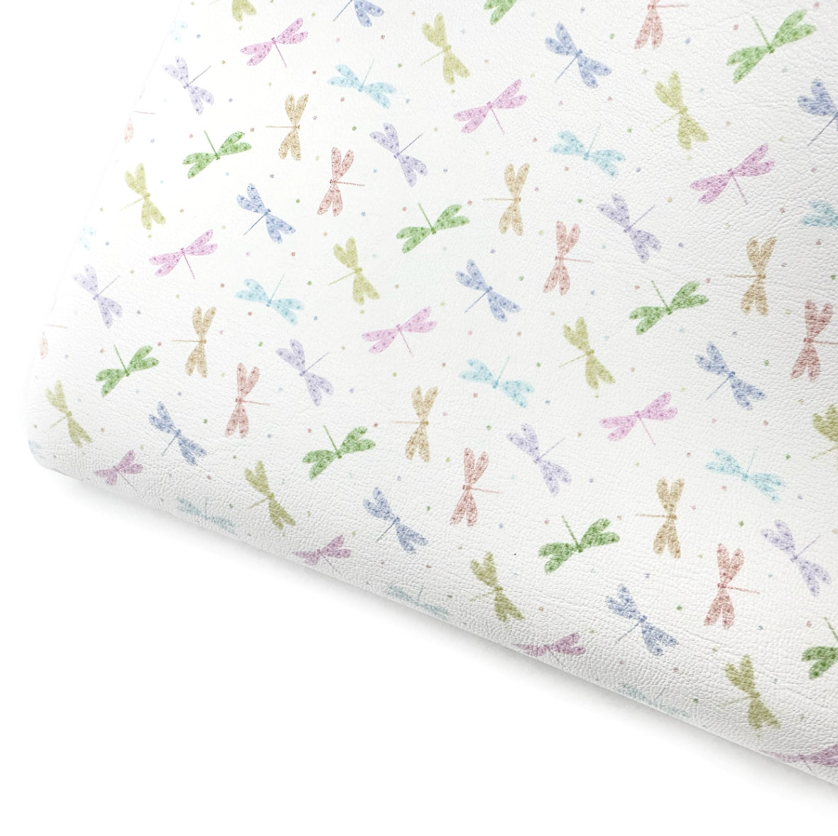 Rainbow Dragonflies Premium Faux Leather Fabric Sheets