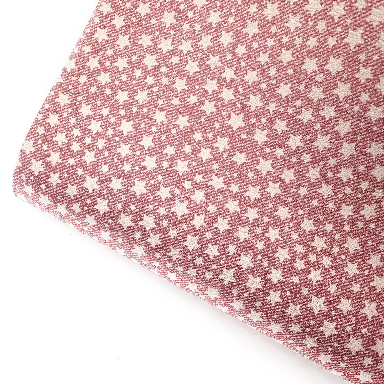 Pink Denim Stars Premium Faux Leather Fabric Sheets