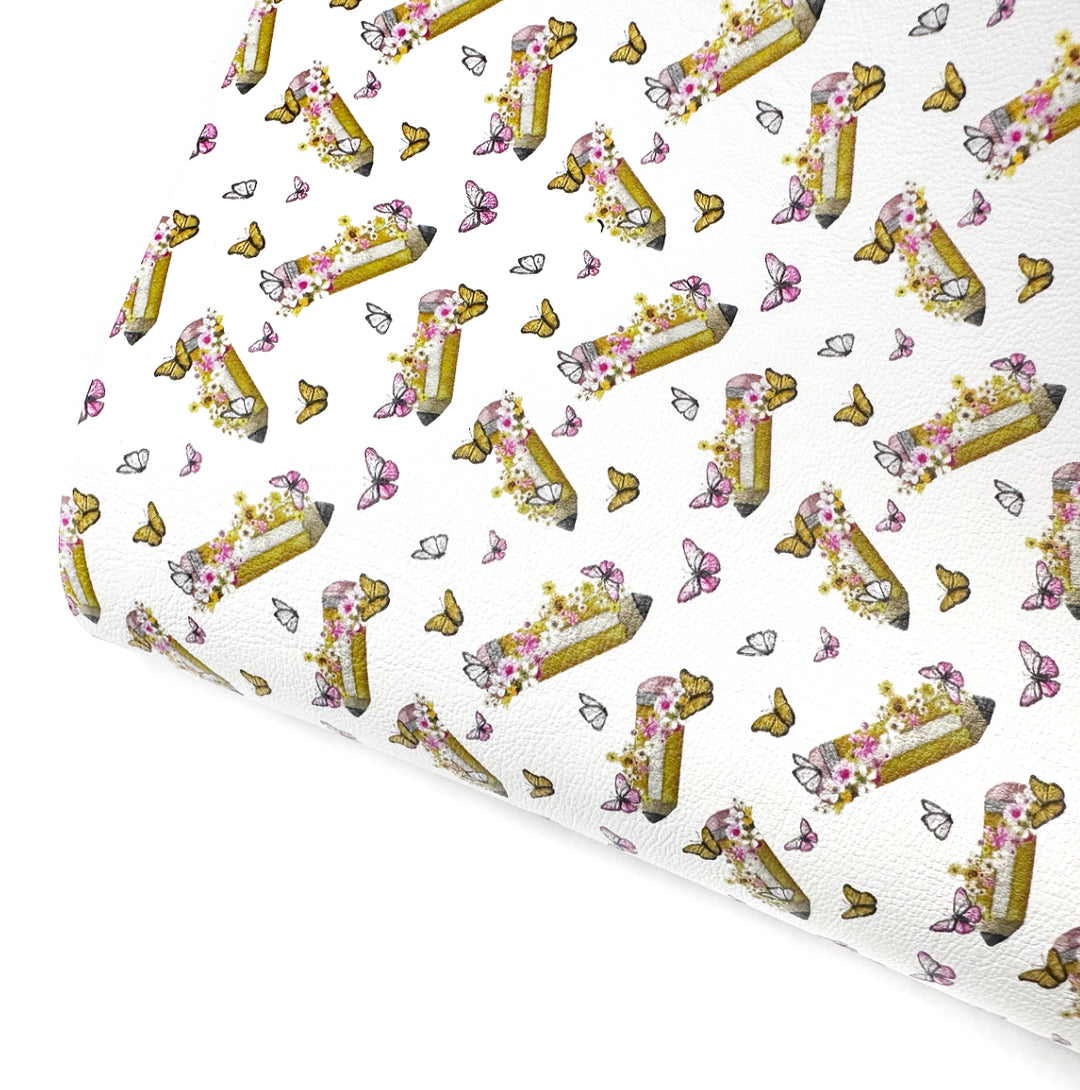 Flowery Pencils Premium Faux Leather Fabric Sheets