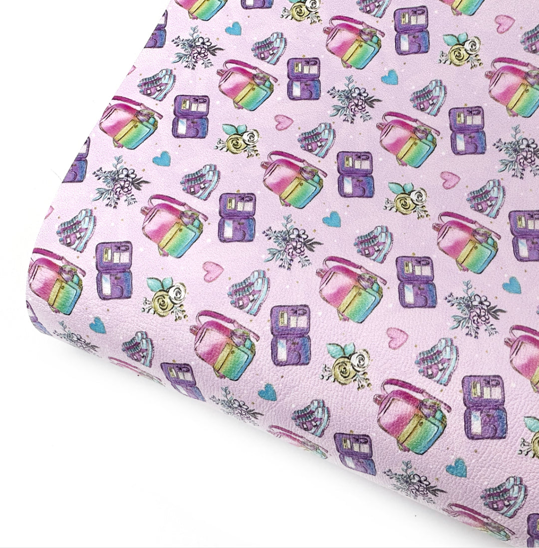 Cute School Things Premium Faux Leather Fabric Sheets