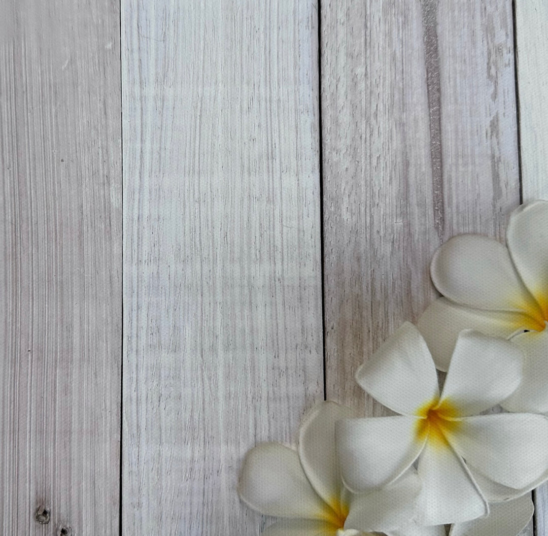 White Blooms Wooden Canvas Photography Background