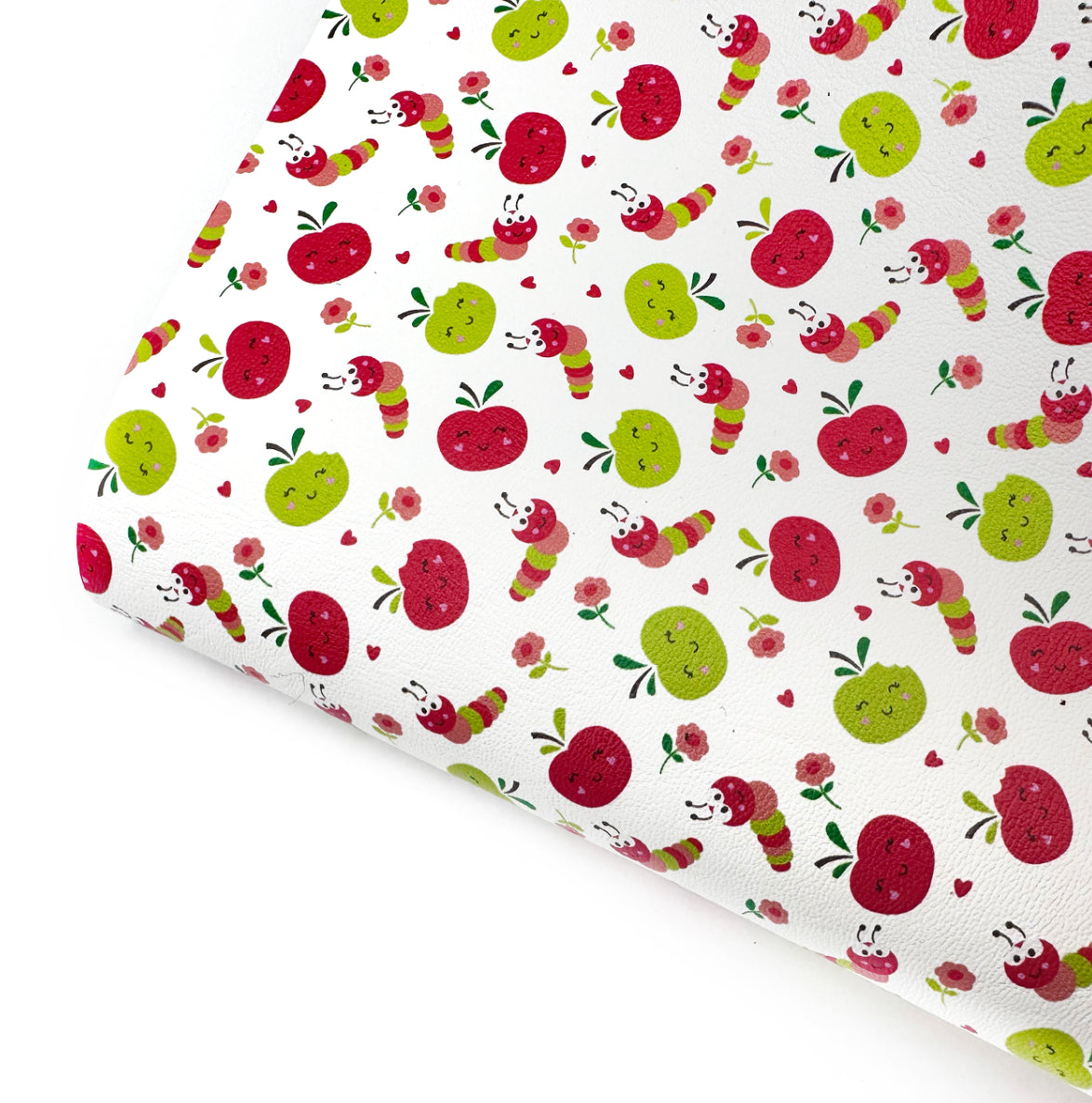 Apples & Caterpillars Premium Faux Leather Fabric Sheets