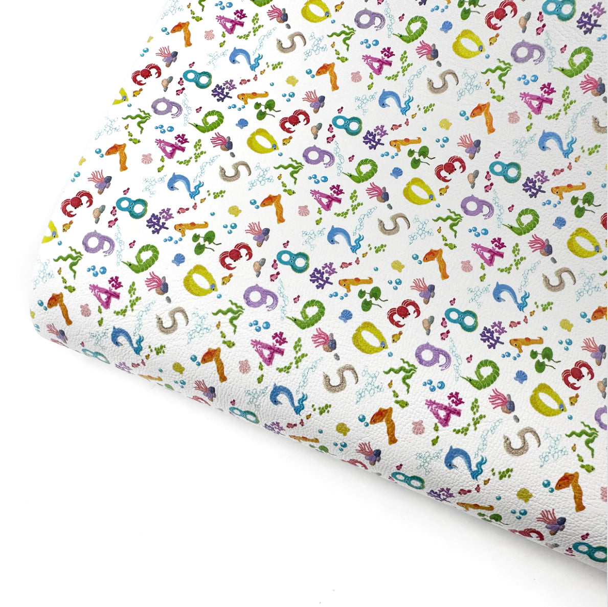 Under the Sea Numbers Premium Faux Leather Fabric Sheets