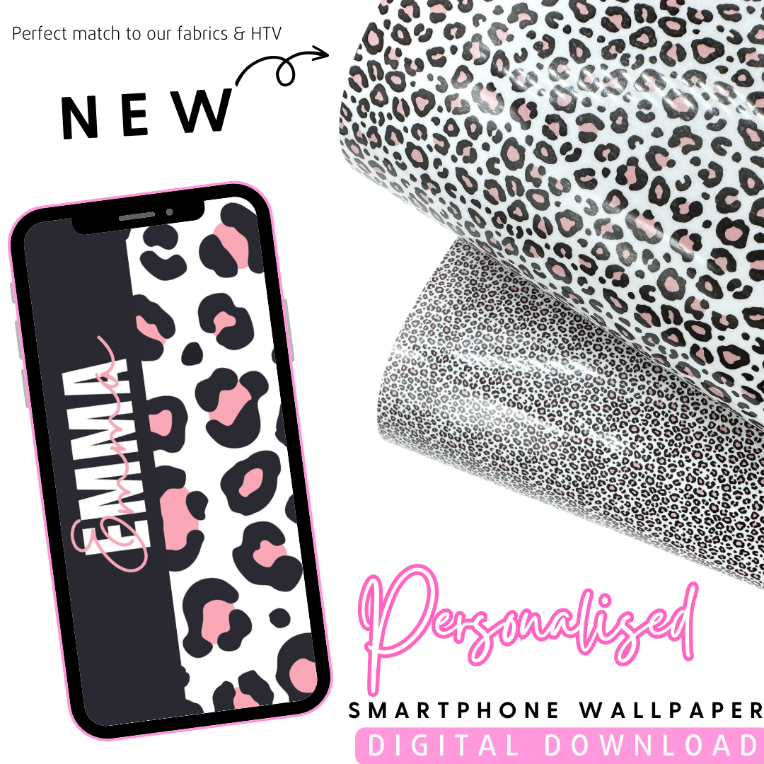 Wild One Leopard Personalised Phone Wallpaper- Set of 3