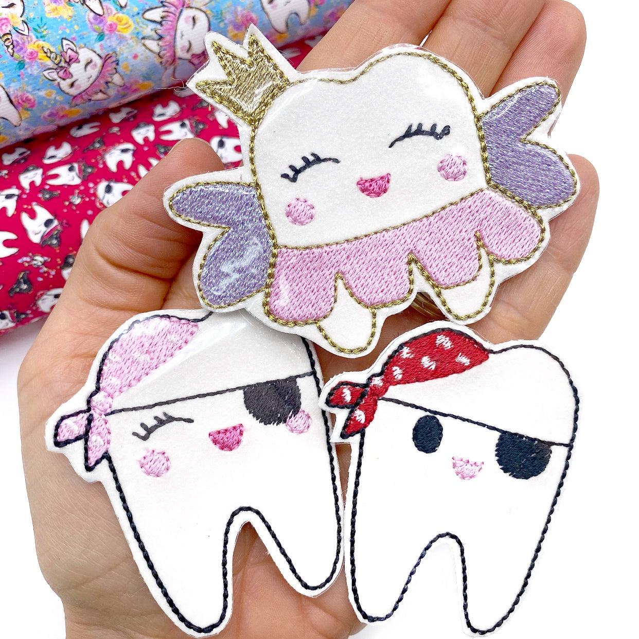 Embroidered Tooth Fairy Tooth/Coin Pocket Pouch